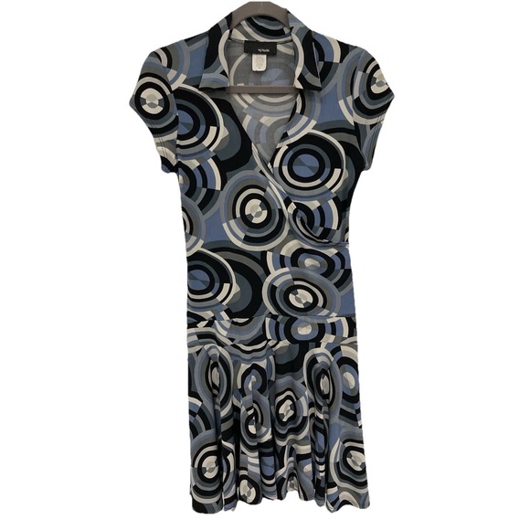 Hypnotik Women's Dress XL Blue Swirls Short Vintage Y2K Stretch Edgy MadeInUSA - Picture 3 of 9